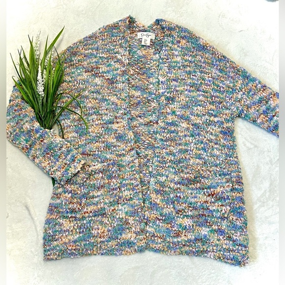 Jessica Simpson Confetti Chenille Cardigan Sweater - Small - Picture 1 of 7